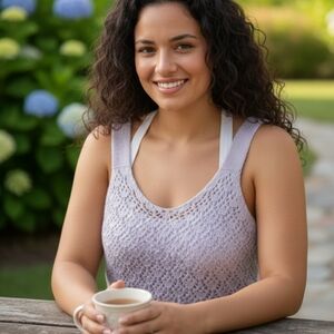 Elegant Lavender Knit Crop Top